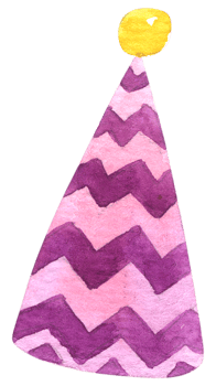 Party hat watercolor catoon png