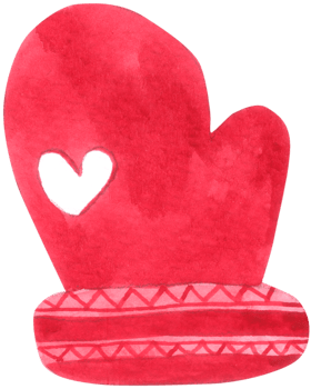 Christmas glove watercolor png