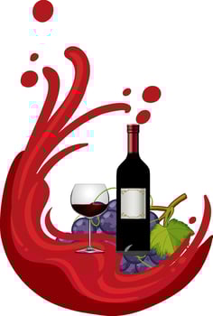 Drinking red wine concept vector