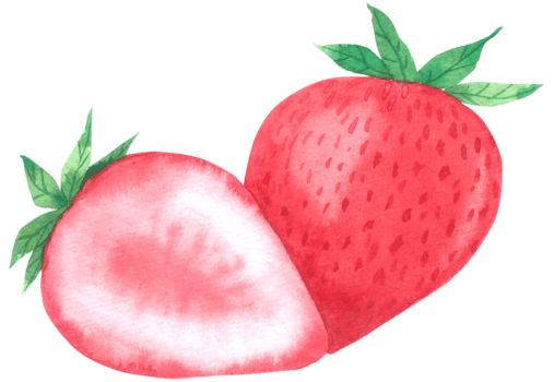 Strawberry watercolor hand paint png