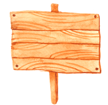 Sign wood watercolor hand paint png