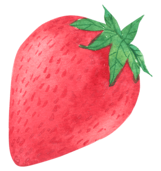 Strawberry watercolor hand paint png