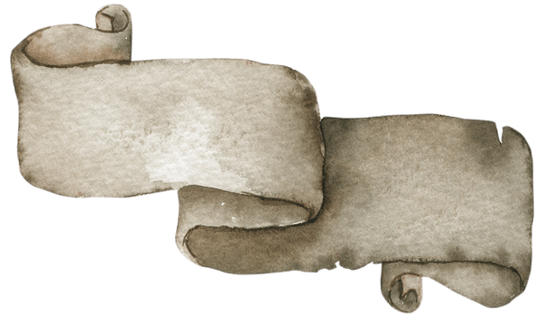 Old paper banner watercolor hand paint png