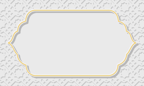 Arabic islamic elegant white and golden luxury ornamental banner with islamic pattern and decorative ornament border frame vector