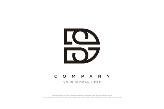 Initial Letter SD Logo or DS Logo Design Vector
