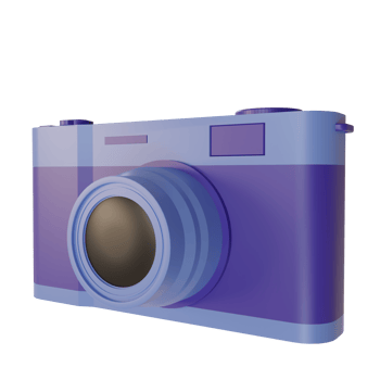 3d rendering of vintage blue camera png