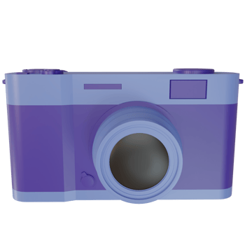 3d rendering of vintage blue camera png