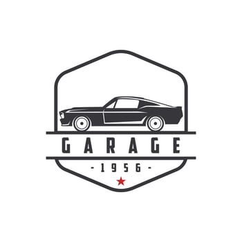 Classic car concept with old car side view Vector