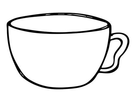 Cute cup of tea or coffee illustration. Simple mug clipart. Cozy home doodle vector
