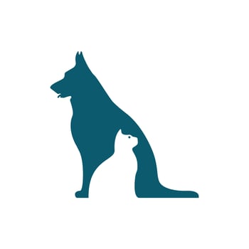 Veterinary clinic with cat and dog logo vector image
