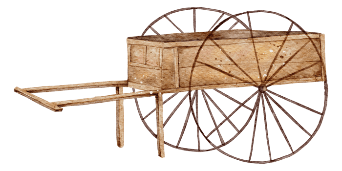 Vintage rickshaw watercolor png