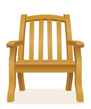 wooden chair vector illustration isolated on white background