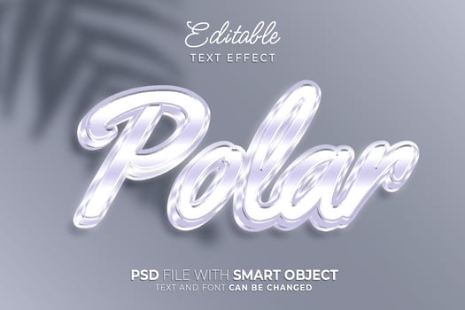 Polar text effect editable style psd