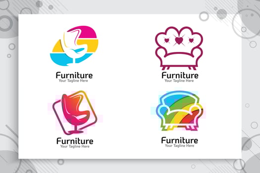 Set of colorful bird vector logo design with modern style , illustration digital abstract bird.