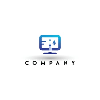 PC Repair Logo Template, Computer repair logo vector
