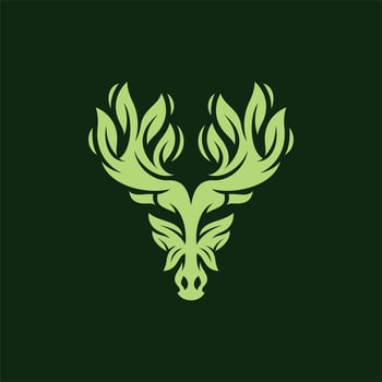 Head Moose Leaf Nature Ecology Logo vector