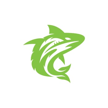 Fish Shark Leaf Ecology Nature Logo vector