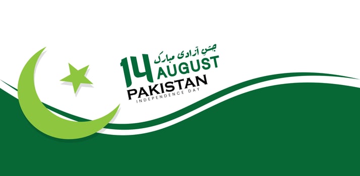 14 August Pakistan Independence Day Celebration vector