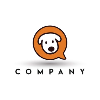 Talking Dog Logo. Animal Chat Logo vector