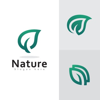 Green leaf nature element ecology vector design