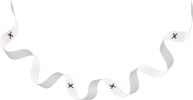 Korean flag ribbon independence day ornament png