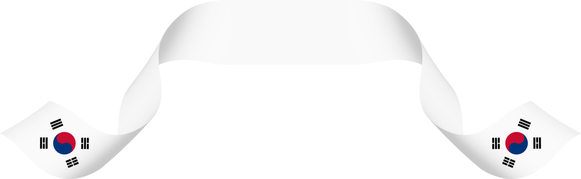 Korean flag ribbon independence day ornament png