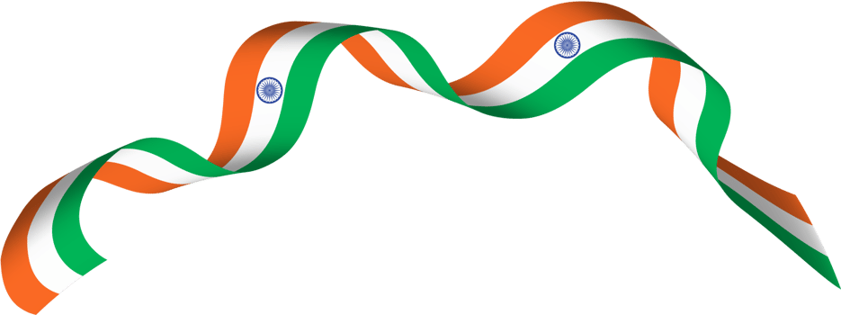 India flag ribbon banner png