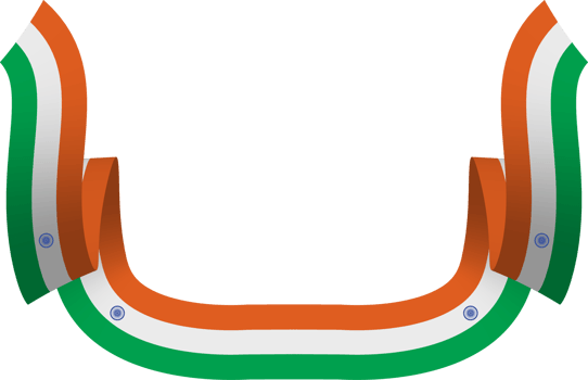 India flag ribbon banner png