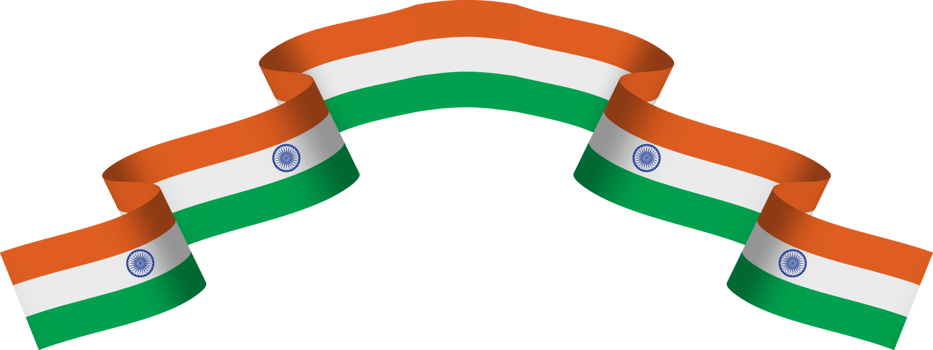 India flag ribbon banner png