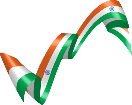 India flag ribbon banner png