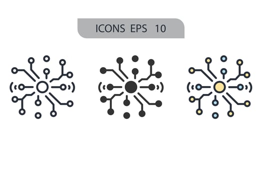 neural networks icons  symbol vector elements for infographic web