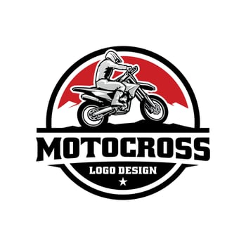 Adventure sport motocross badge emblem ready made logo vector