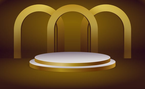 Luxury gold product backgrounds stage vector