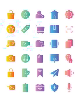 User Interface Icon Set 30 isolated on white background vector