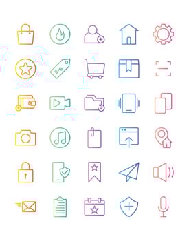 User Interface Icon Set 30 isolated on white background vector