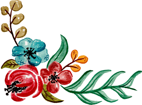 Hand painted watercolor flower element for illustration set collection png