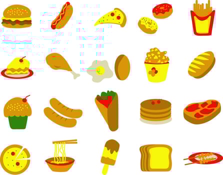 fast food vector illusration set flat style