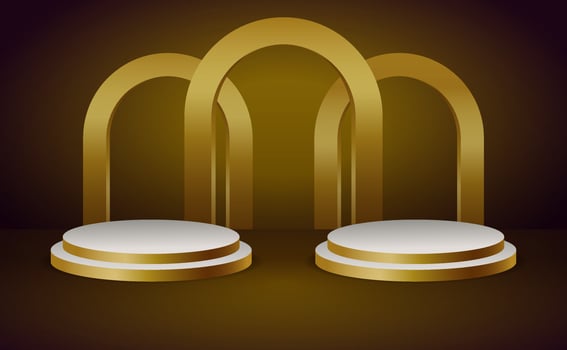 Luxury gold product backgrounds stage vector