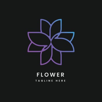Modern Minimalist Line Flower Vector Logo Design Templates