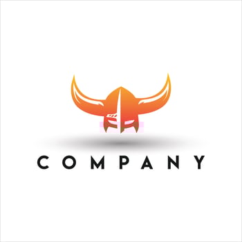 Futuristic Viking Helmet Logo Design vector