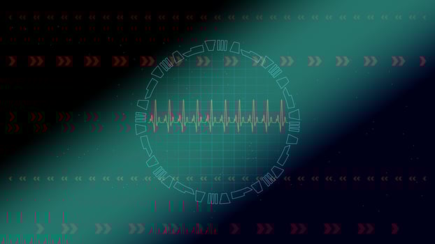 Heart pulse or ekg in monitor for UI Hi-tec interface blue digital technology with glowing particles ,vector illustration. vector