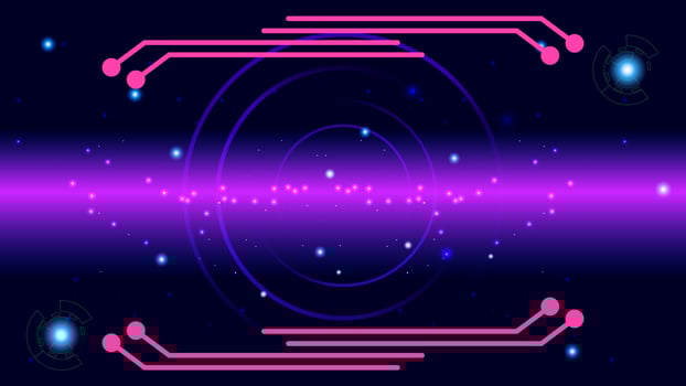 UI Hi-tec interface blue abstract digital technology with glowing particles, vector illustration
