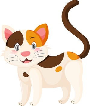 Little cute cat in cartoon style vector