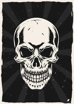 Skull drawing poster vector