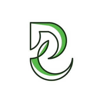 Letter R Leaf Simplicity Logo vector