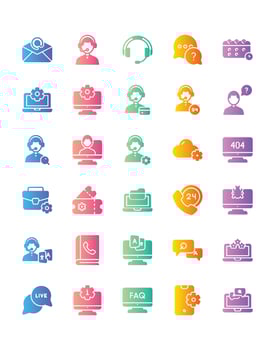 Support Icon Set 30 isolated on white background vector