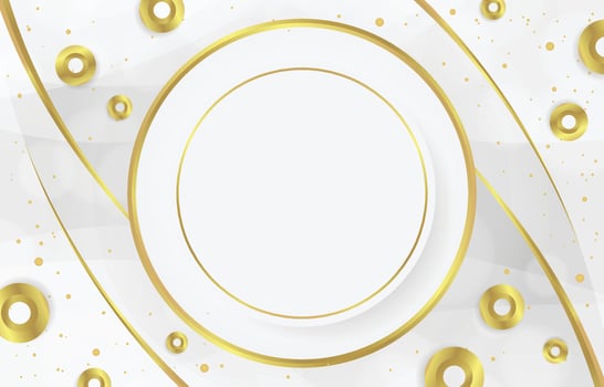 Abstract Circle Golden and White Background vector
