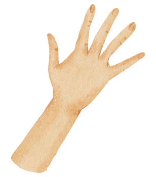 Watercolor hands gesture png