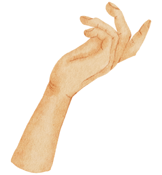 Watercolor hands gesture png