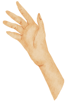 Watercolor hands gesture png